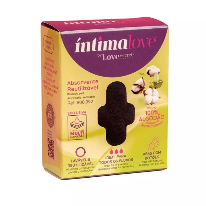 ABSORVENTE REUTILIZÁVEL LOVE SECRET PRETO - Imagem 3