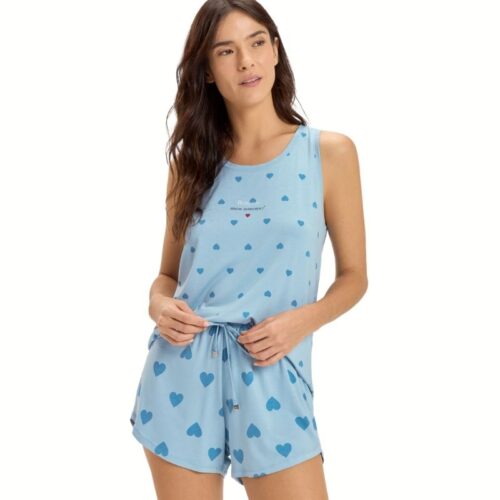 PIJAMA MGA CORAÇÃO AZUL- COR COM AMOR